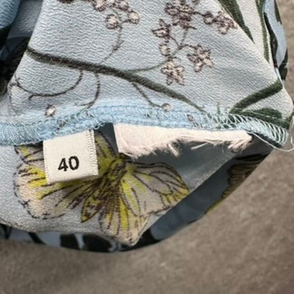 Essential Antwerp Women's Large? Blue Floral Blouse Flowy Bright Comfort - Picture 10 of 10